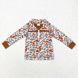 BT0468 brown long sleeve boy shirt