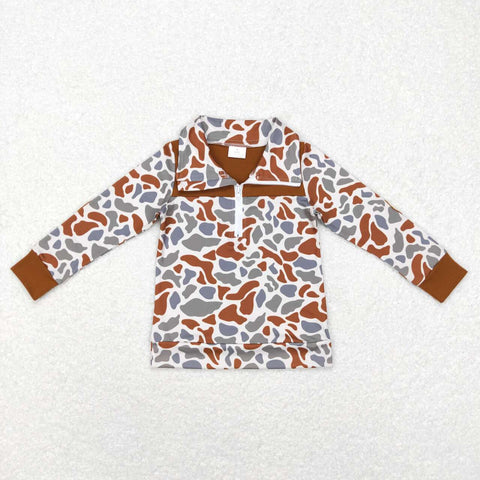 BT0468 brown long sleeve boy shirt