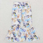 P0370  white blue dog long pants