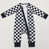 LR0812 black white long sleeve baby romper