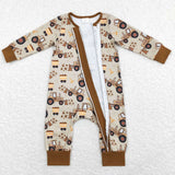 LR0508 truck long sleeve baby romper