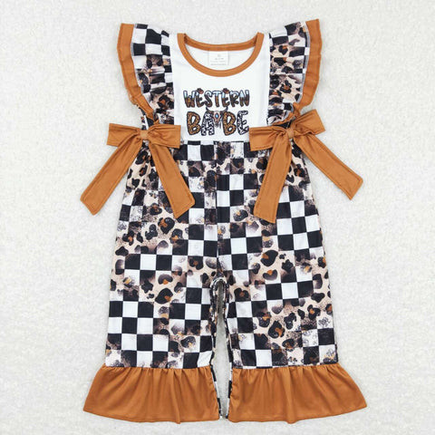 SR0185 brown short sleeve romper