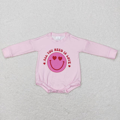 LR0765 pink sleeve baby romper