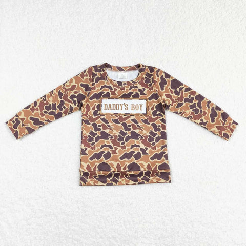 BT0477 brown camo long sleeve shirt boy shirt