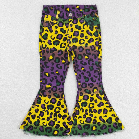 P0314 green purple yellow camo jeans long pants