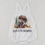 SR0659  dog white sleeveless baby romper