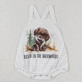 SR0659  dog white sleeveless baby romper