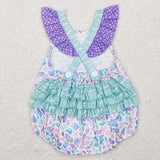 SR0735 purple sleevess baby romper