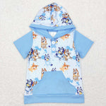 BT0452 blue short sleeve boy shirt