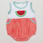 SR0592 red whit short sleeve baby romper