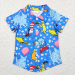 BT0421 blue short sleeve boy shirt