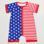 SR0673  4th July short sleeve baby romper