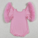 SR0583  pink short sleeve baby romper