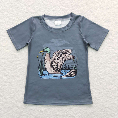 BT0508  duck gray short sleeve boy shirt