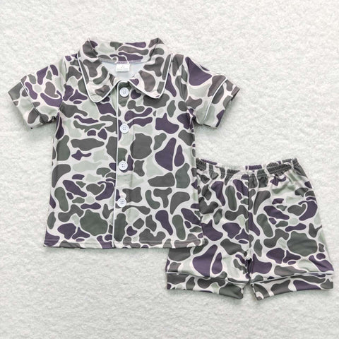 BSSO0332 camo short sleeve boy outfits