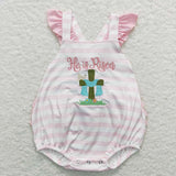 SR0564 pink short sleeve baby romper