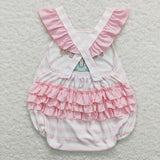 SR0564 pink short sleeve baby romper