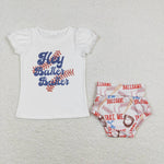 GBO0218  white short sleeve shirt and shorts girls outfits