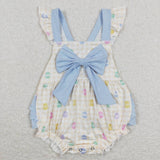 SR0656  blue sleeveless baby romper