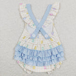 SR0656  blue sleeveless baby romper