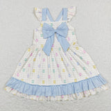 GSD0582  blue short sleeve girl dress