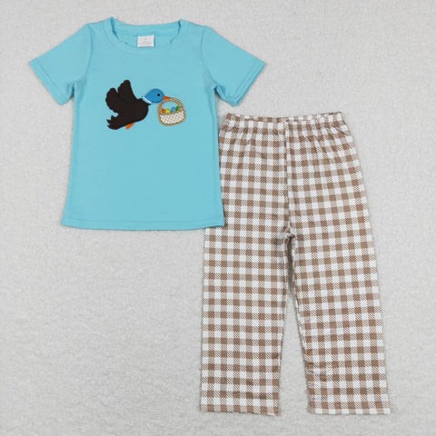 BSPO0216 duck short sleeve shirt and pants boy outfits