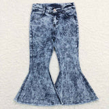 PO008 -- western gray jeans long pants bell bottoms