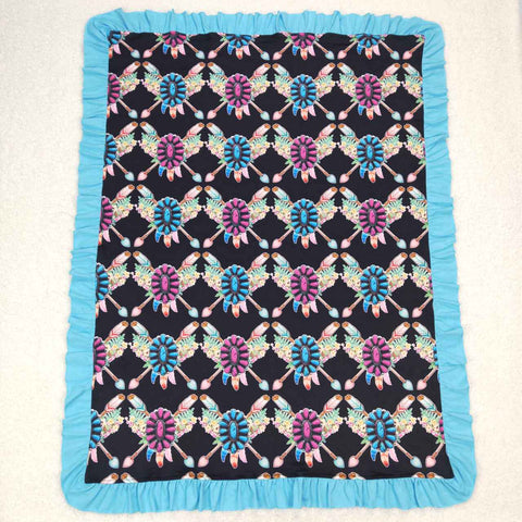 BL0052 purple blue baby blanket