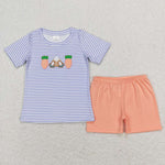 BSSO0301 carrot short sleeve shirt and shorts boy outfits