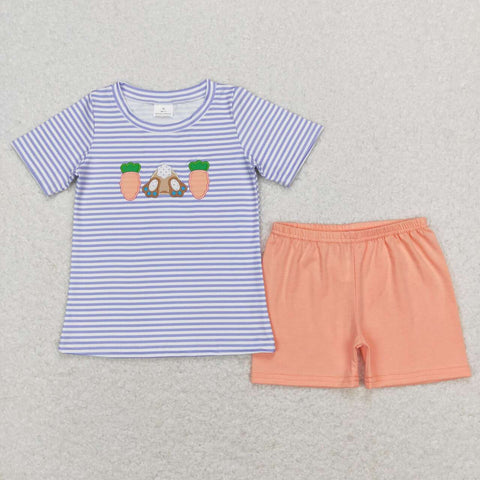 BSSO0301 carrot short sleeve shirt and shorts boy outfits