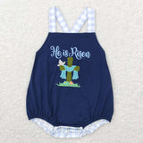 SR0565 cross birds sleeveless baby romper