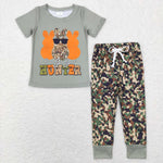 BSPO0220 camo Easter short sleeve shirt and pants boy outfits