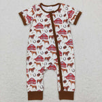 SR0509 horse farm short sleeve baby romper