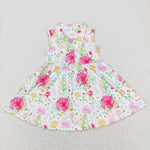 GSD0546 flower short sleeve girl dress