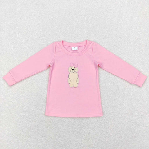 GT0408  dog pink long sleeve shirt