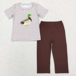 BSPO0214 duck short sleeve shirt and long pants boy outfits