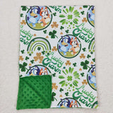 BL0105 dog green baby blanket