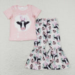 GSPO1152-Easter western cow pink girls outfits