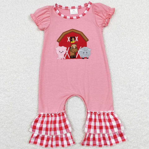 SR0511 horse farm short sleeve baby romper