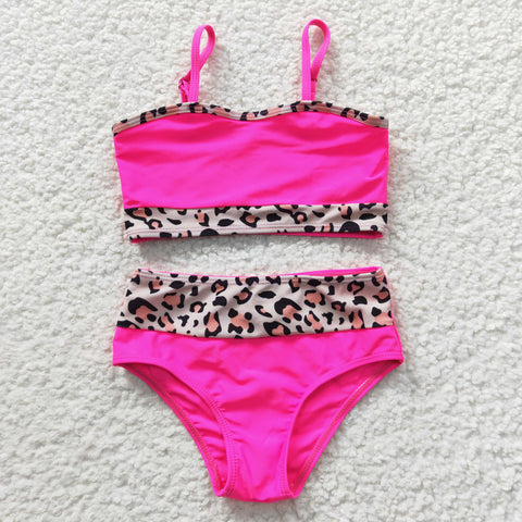 Baby Girls Leopard 2PCS Swim Suits (with chest pad for 10-12T & 14-16T)