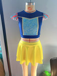 Kids princess blue 2pcs swim suit (with chest pad for 10-12T & 14-16T)