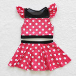 Baby girls dotted 2pcs swim suit (with chest pad for 10-12T & 14-16T)