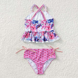 Little girl flower 2pcs swimwear (with chest pad for 10-12T & 14-16T)