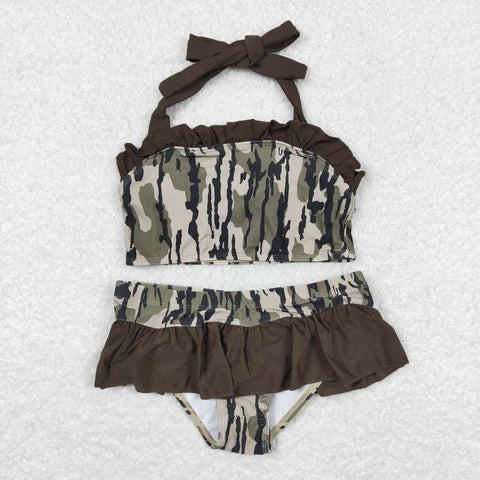 S0193  RTS baby girl clothes camo girl summer swimsuit swim wear beach bathing suit