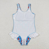 S0217  baby girl clothes ice cream 4th of July patriotic summer swimsuit