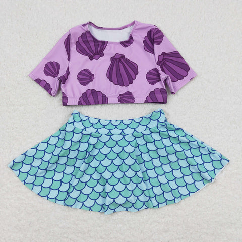 S0222 baby girl clothes shell scales girl summer swimsuit