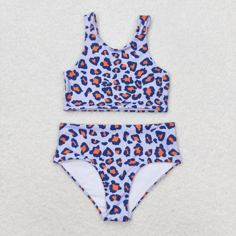 S0229   baby girl clothes leopard print girl summer swimsuit