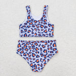 S0229   baby girl clothes leopard print girl summer swimsuit