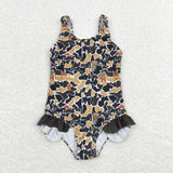 S0239 baby girl clothes camo girl summer swimsuit swim wear beach bathing suit