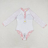 S0244 baby girl clothes pink flower girl summer swimsuit